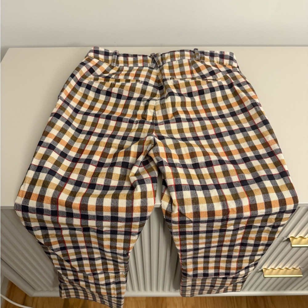 Anthropologie Essential Collection Skinny Kick Flare Plaid Corduroy Pants Sz 8 - Picture 3 of 6